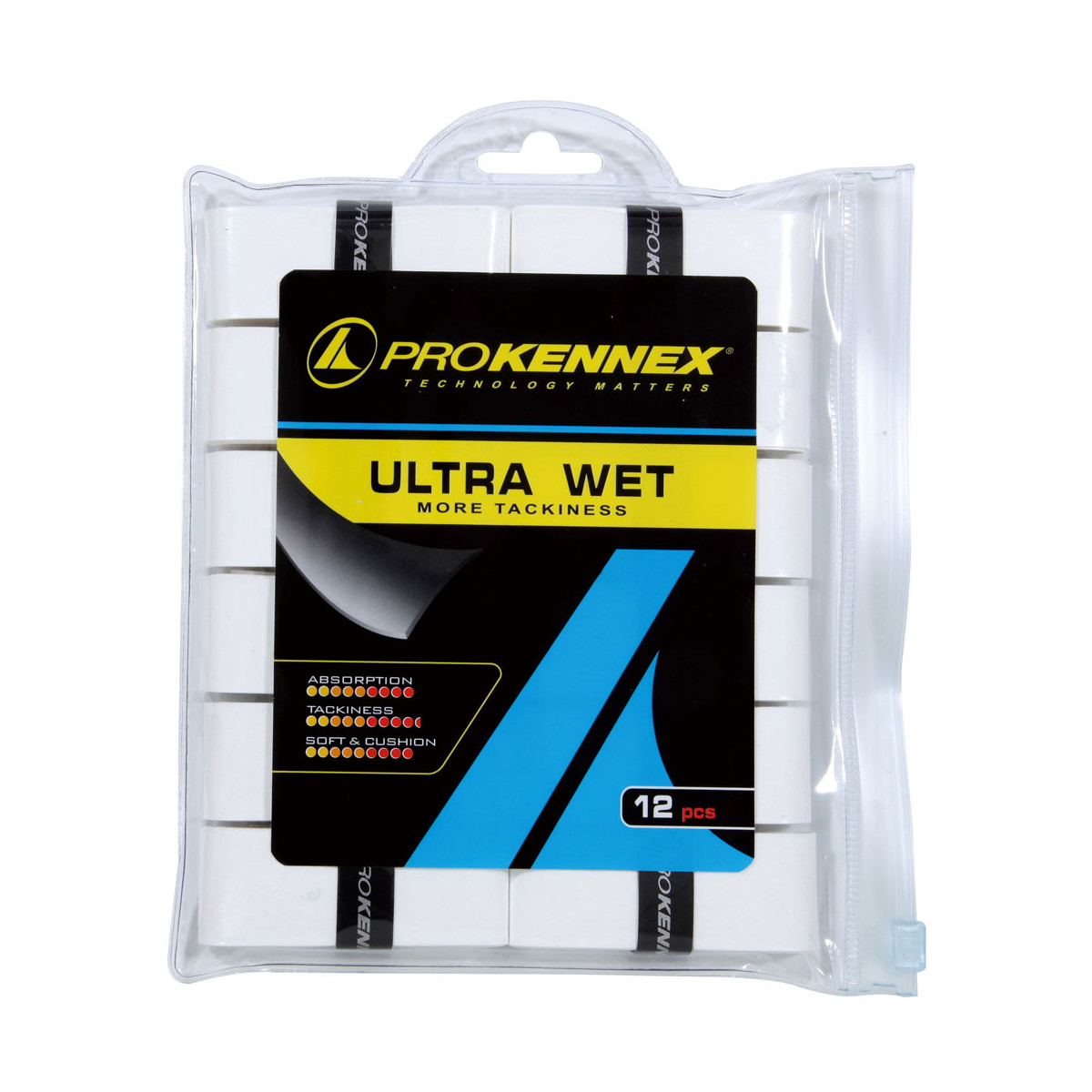 Pro Kennex Ultra Wet White Overgrips x 12