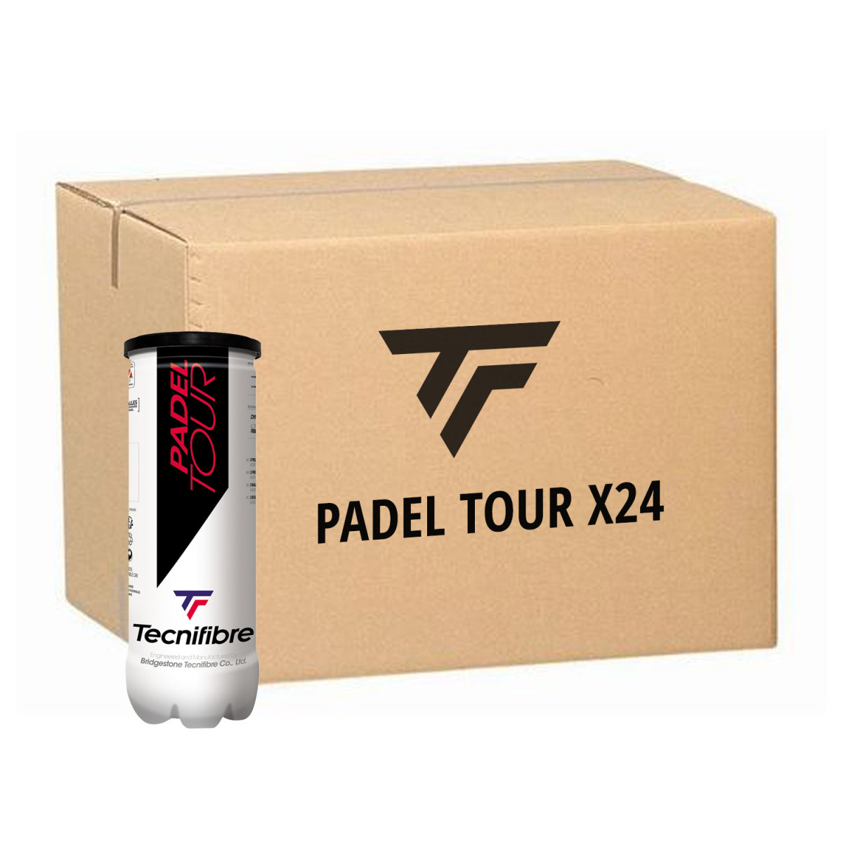 Box 24 cans of 4 Tecnifibre Padel Team balls
