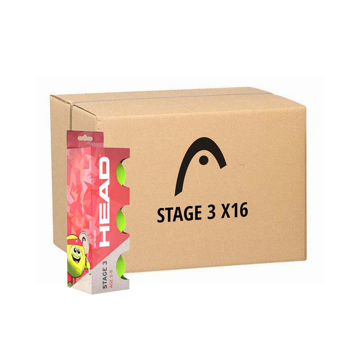 Box of 16x3 HEAD TIP Red Tennis Balls