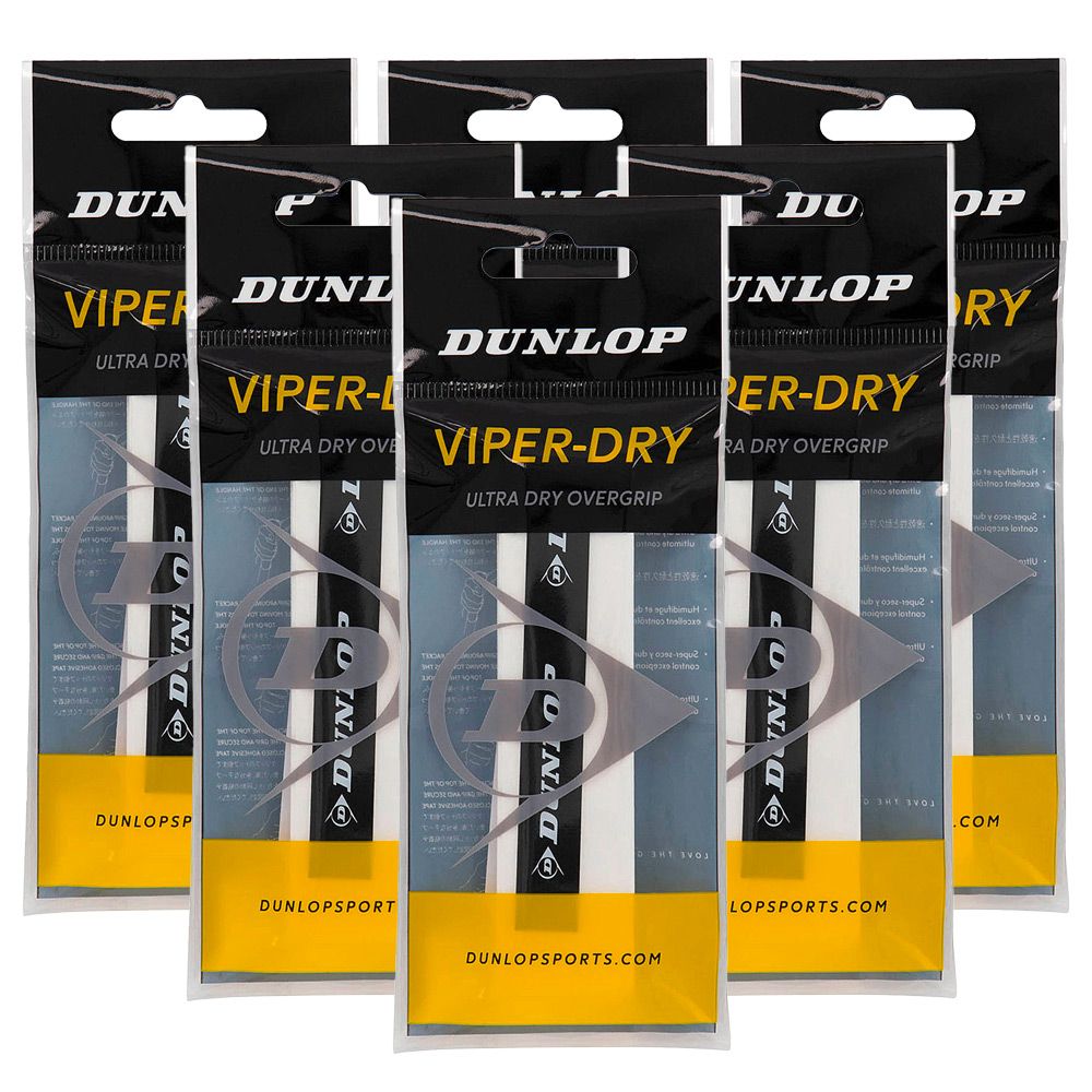 Overgrip Dunlop Viper Dry Ultra Dry Surgrip – Lot De 3 | Absorption Transpiration, Prise Optimale – Pour Tennis, Longue Durée De Vie