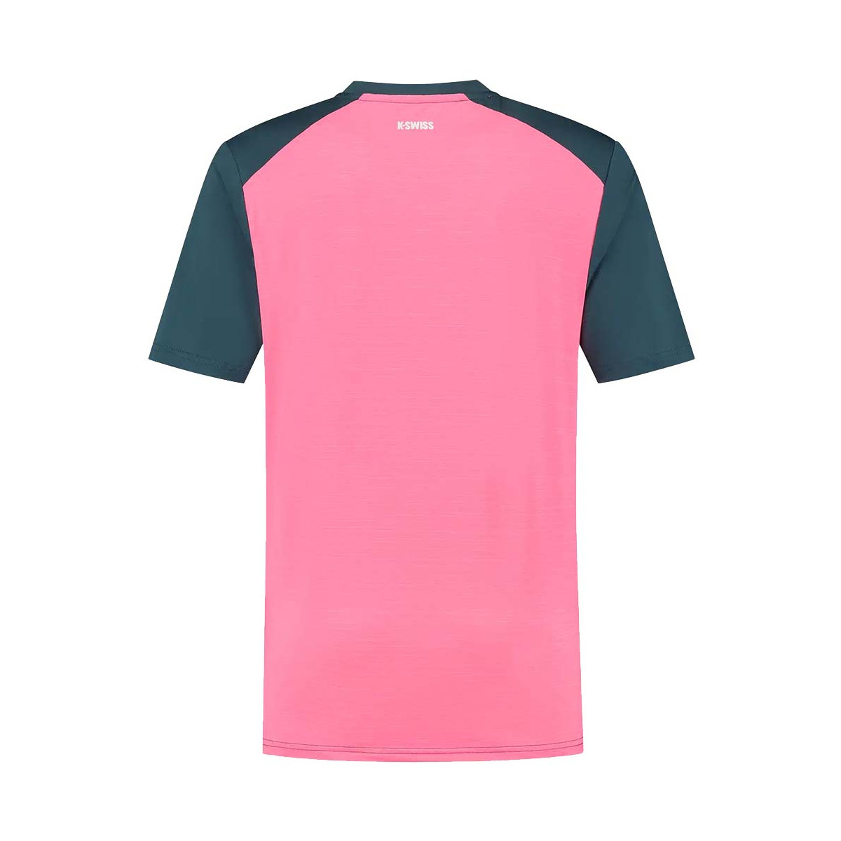 K-Swiss Hypercourt Print Crew T-Shirt Petrol Blue / Pink