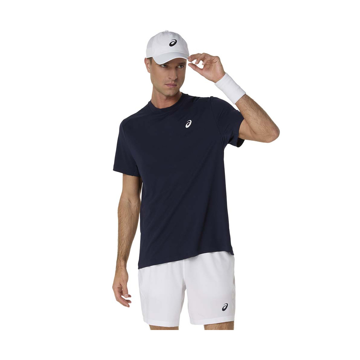 Asics Court T-Shirt Navy Blue / Orange