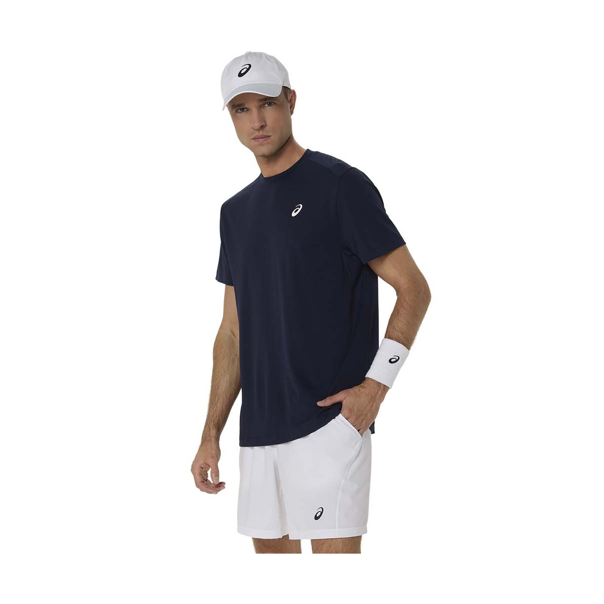 Asics Court T-Shirt Navy Blue / Orange