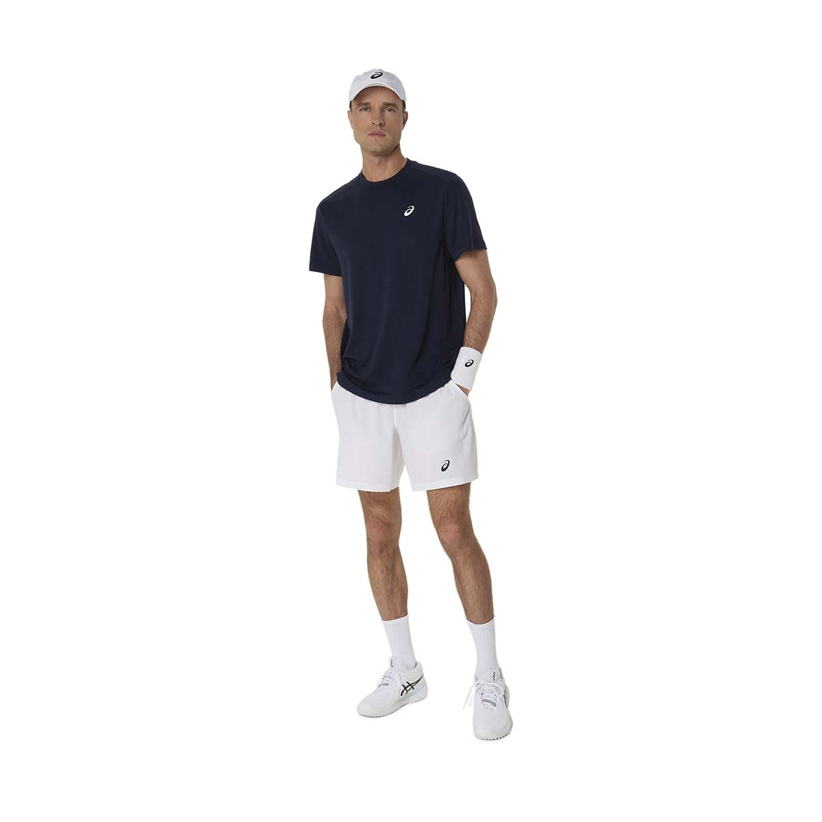 Asics Court T-Shirt Navy Blue / Orange