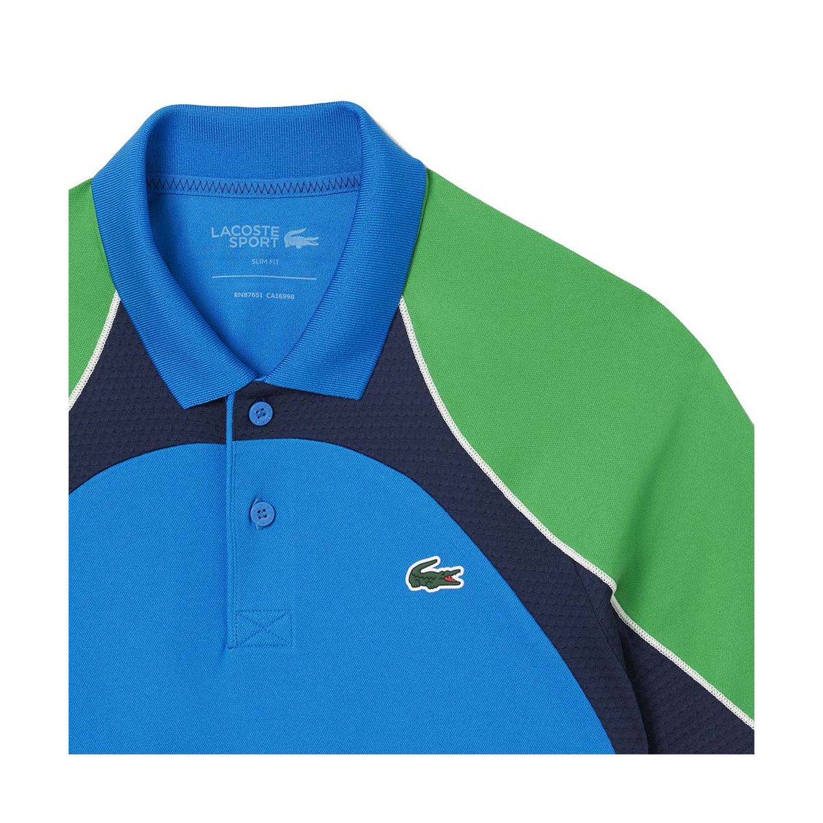 Lacoste Tennis Color-Block Ultra Dry Blue / Green polo