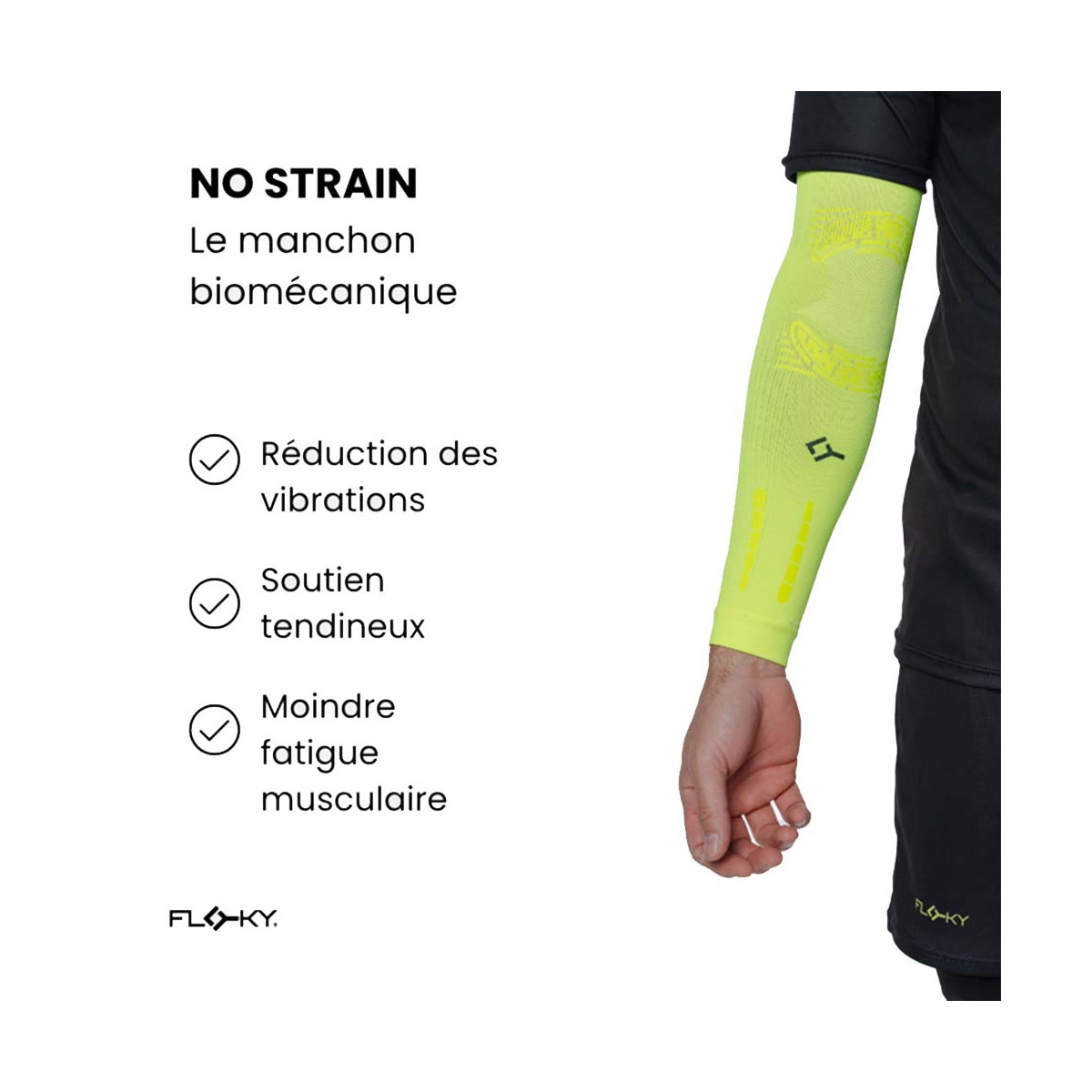 Floky NO-STRAIN Armsleeves White