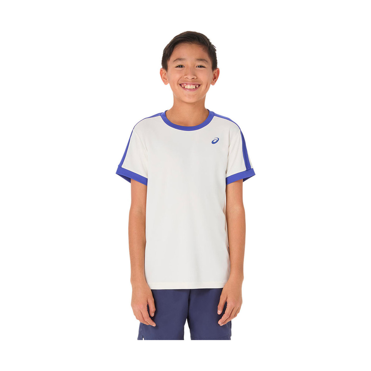 Asics Boy's Cream / Blue T-Shirt