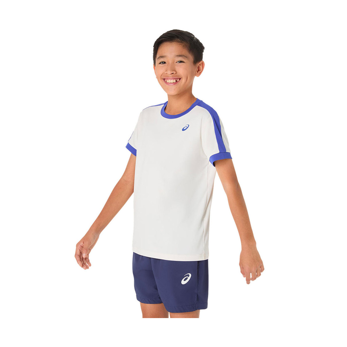 Asics Boy's Cream / Blue T-Shirt