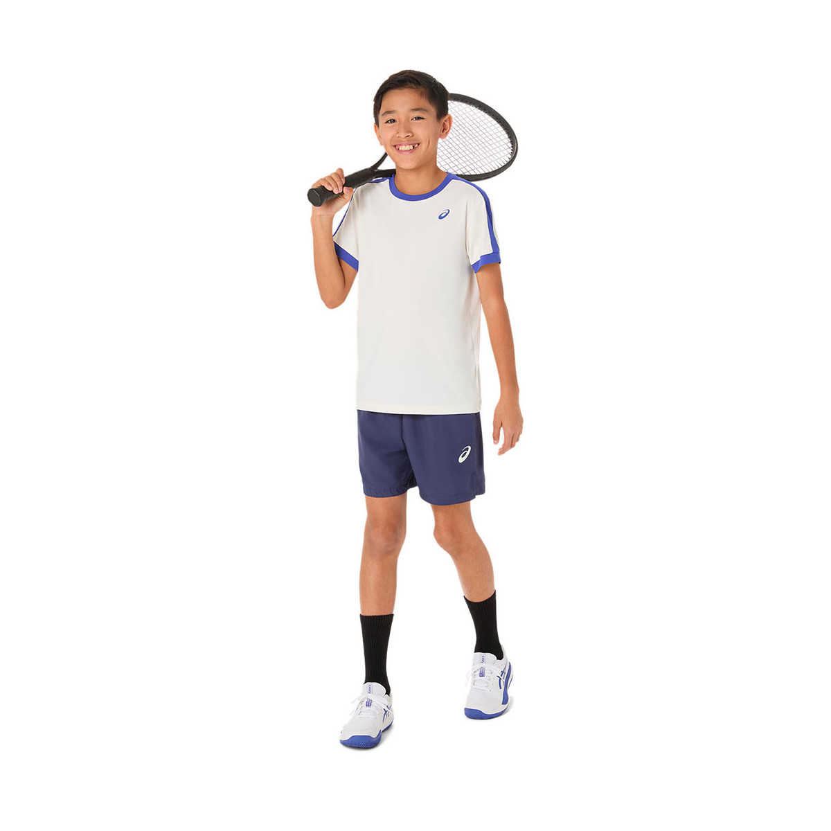 Asics Boy's Cream / Blue T-Shirt