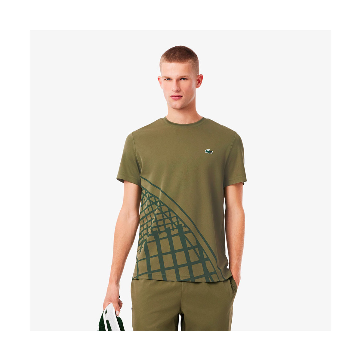 Lacoste Ultra Dry Printed White Ecru T-shirt