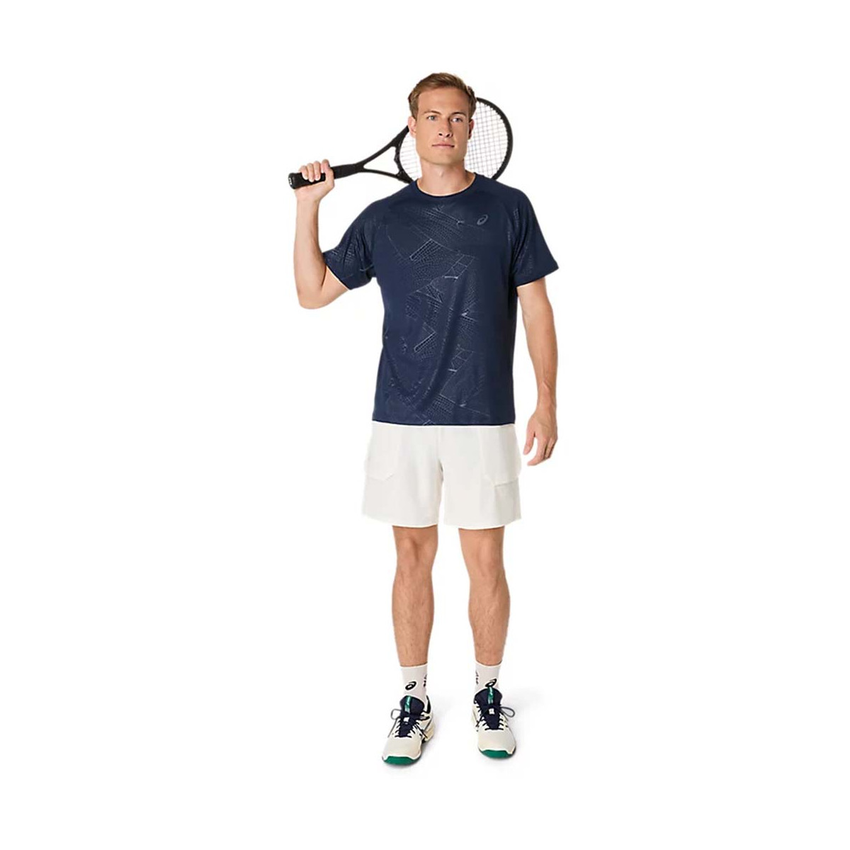 Asics Game All Over T-Shirt Cream