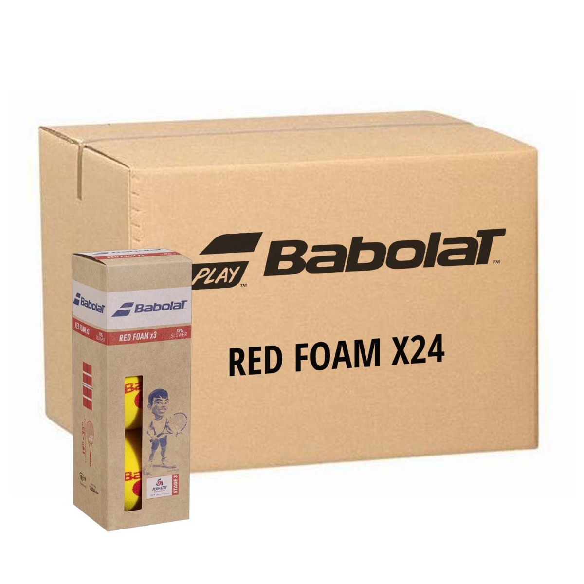 Box of 3 Babolat Red Foam balls