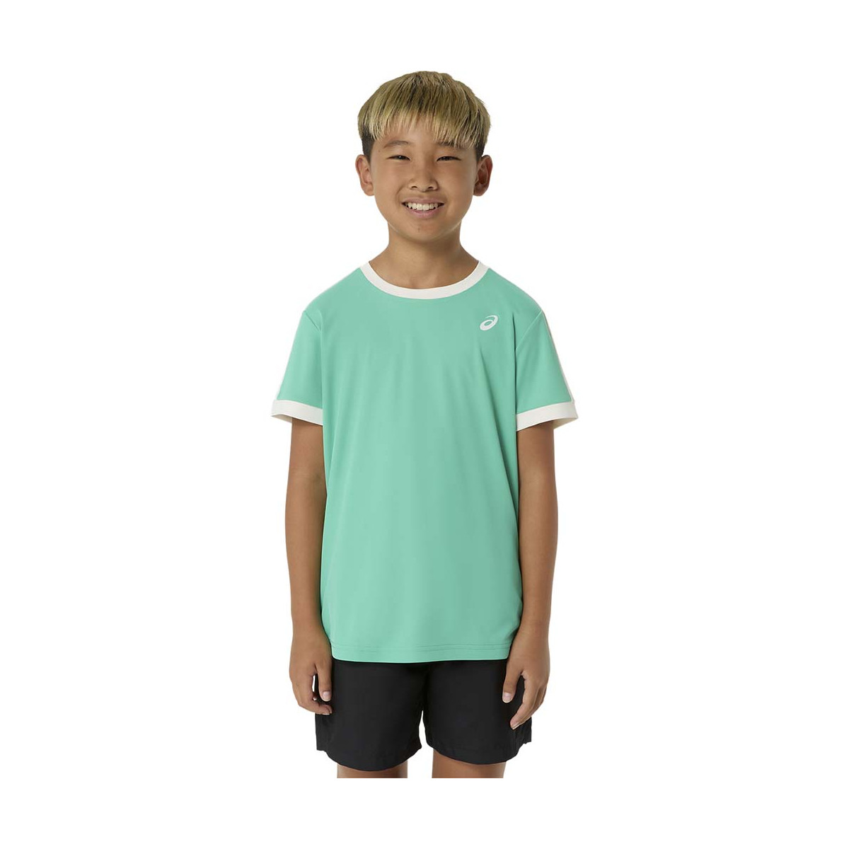 Asics Boy's Cream / Blue T-Shirt