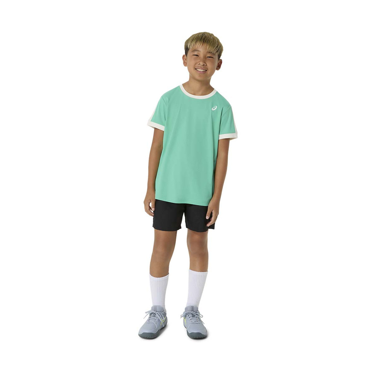 Asics Boy's Cream / Blue T-Shirt