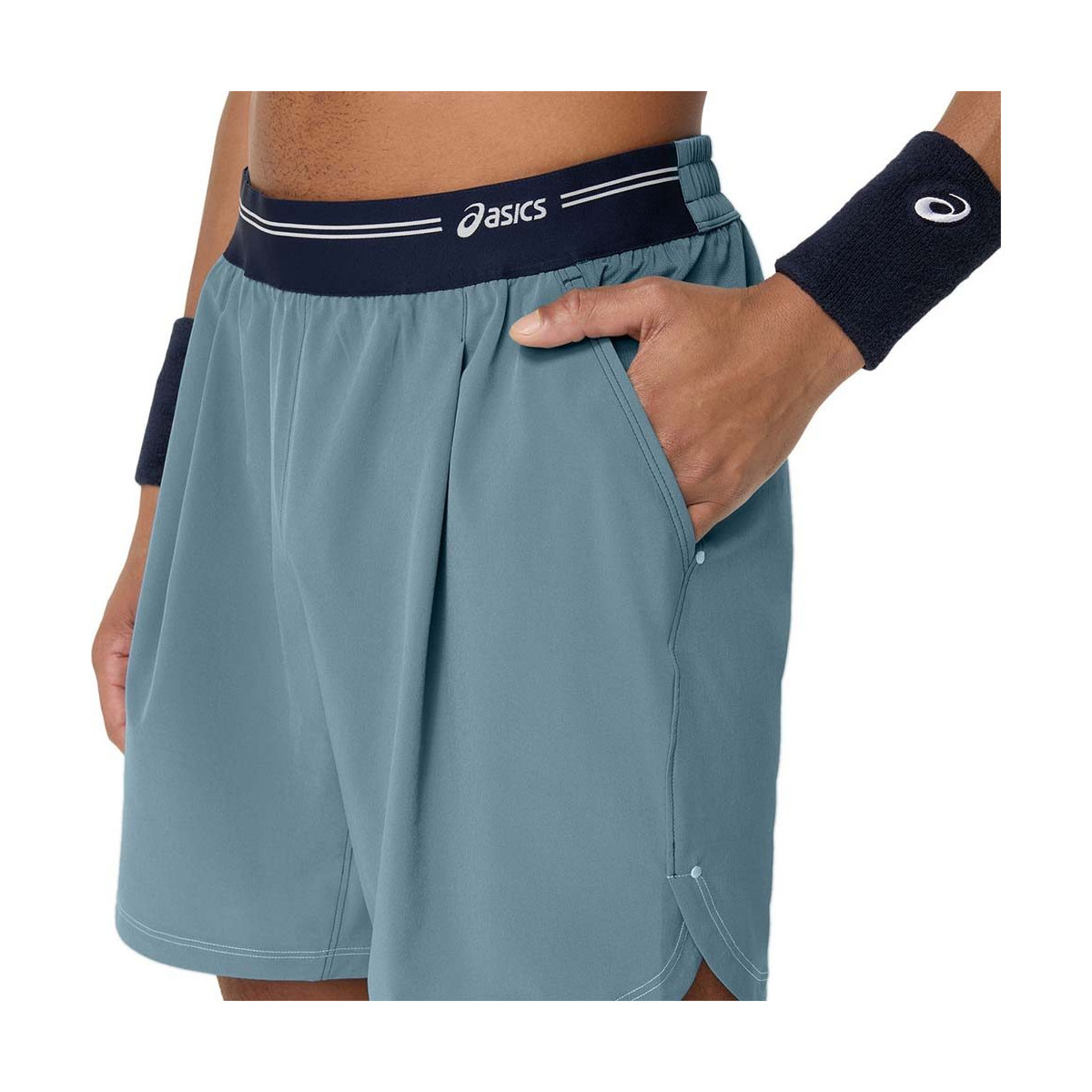 Asics Game 7-Inch Tennis Shorts - Ironclad Blue/Grey