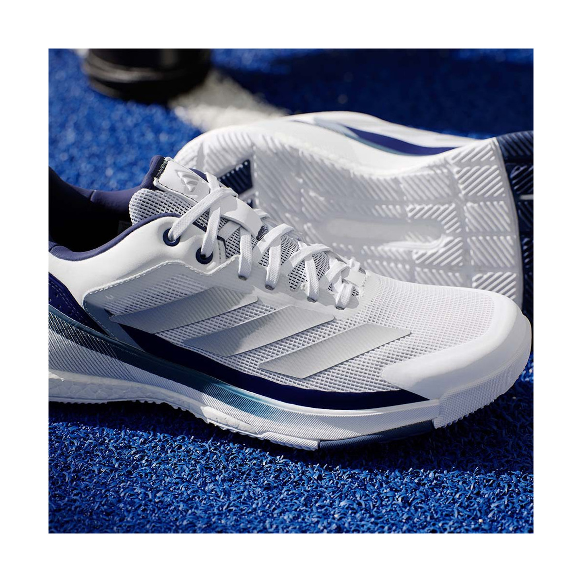 Adidas Crazyquick Boost Padel Shoes White/Navy - Pro 