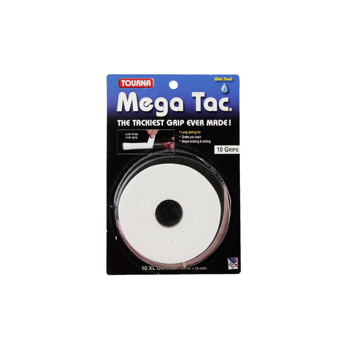 Overgrips Tourna Mega Tac XL White x 10
