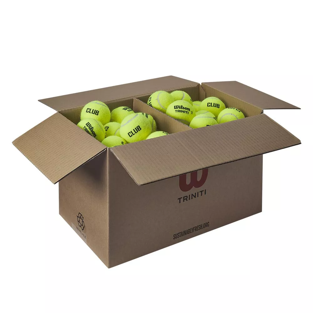 Box 18 cans of 4 Wilson Triniti balls