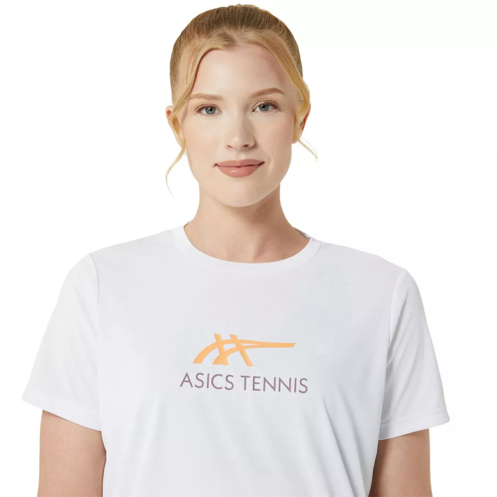Asics Court SS Woman T-Shirt White / Pink