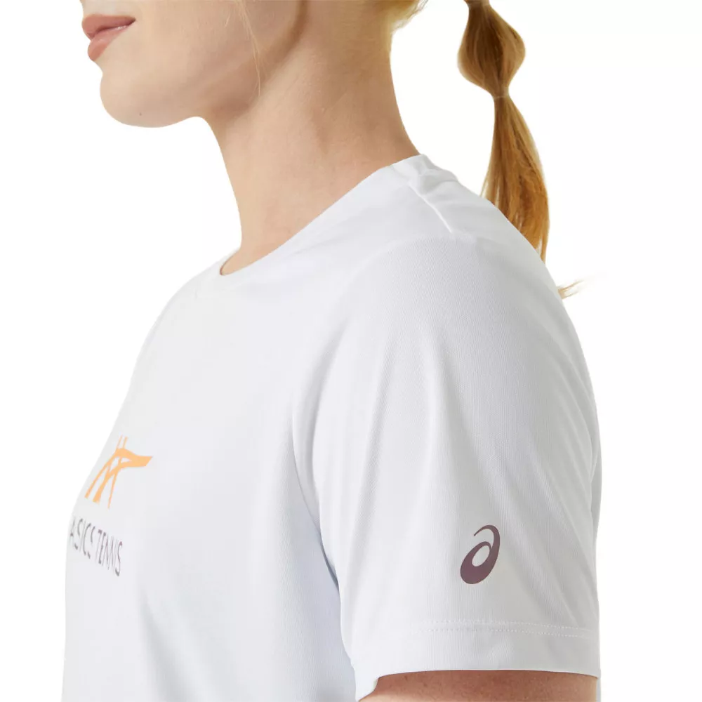 Asics Court SS Woman T-Shirt White / Pink