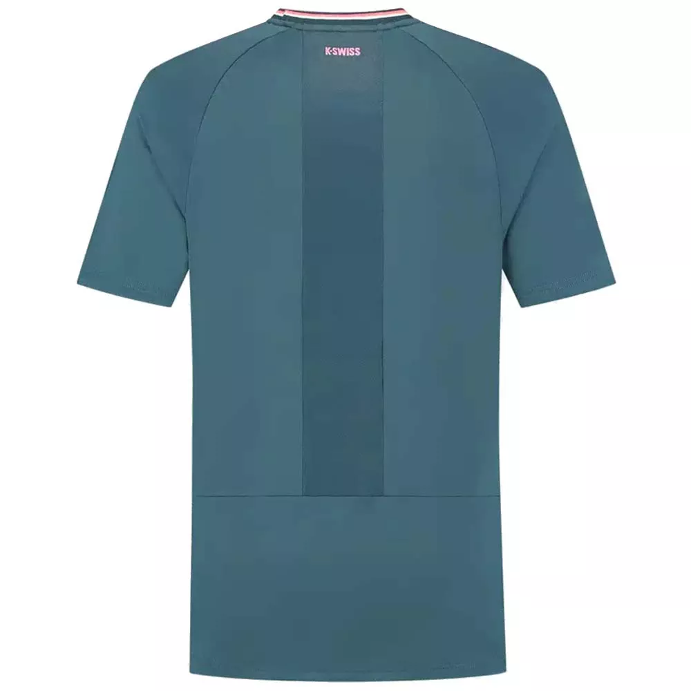 K-Swiss Hypercourt Mesh Crew T-Shirt Navy Blue / Teal