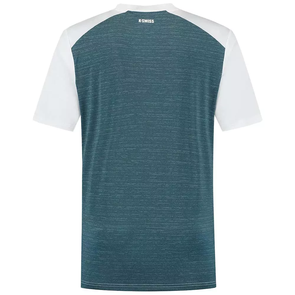 K-Swiss Hypercourt Mix Melange Crew T-Shirt Petrol Blue / Pink