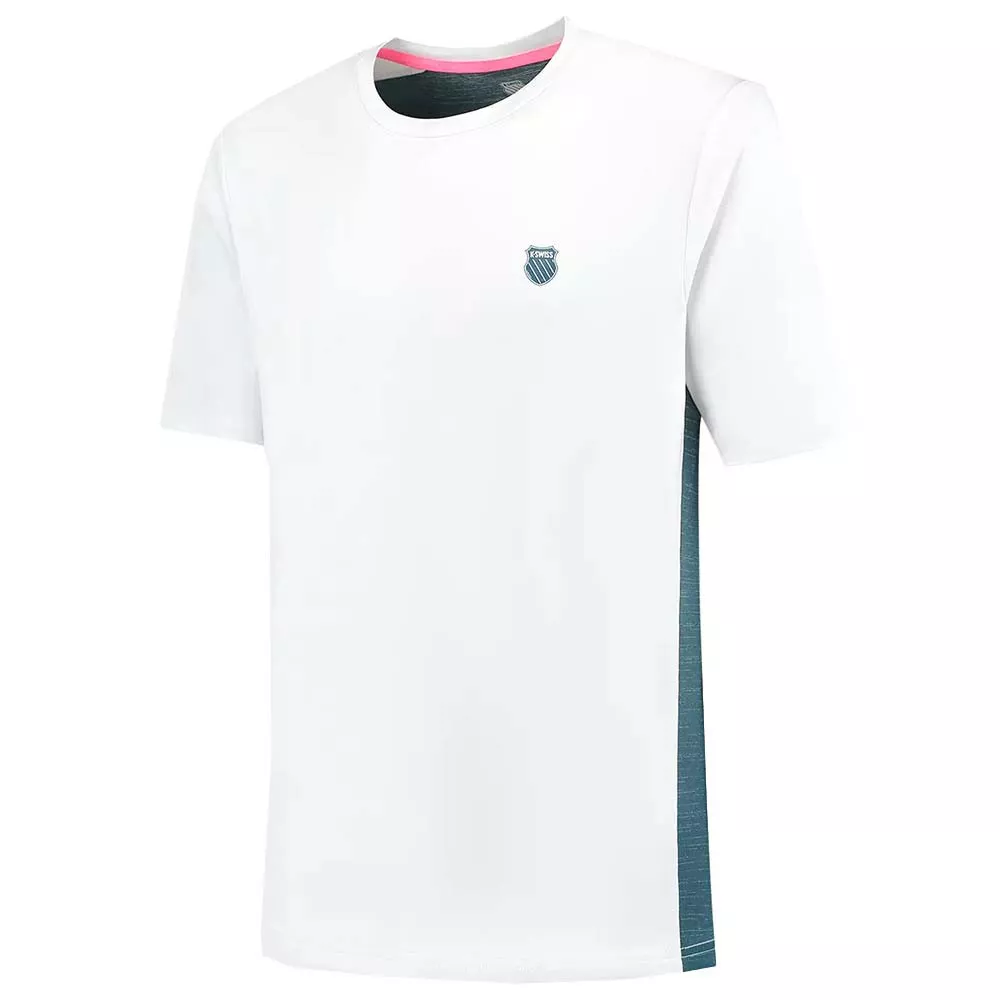 K-Swiss Hypercourt Mix Melange Crew T-Shirt Petrol Blue / Pink