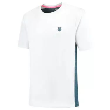 K-Swiss Hypercourt Mix Melange Crew T-Shirt Petrol Blue / Pink
