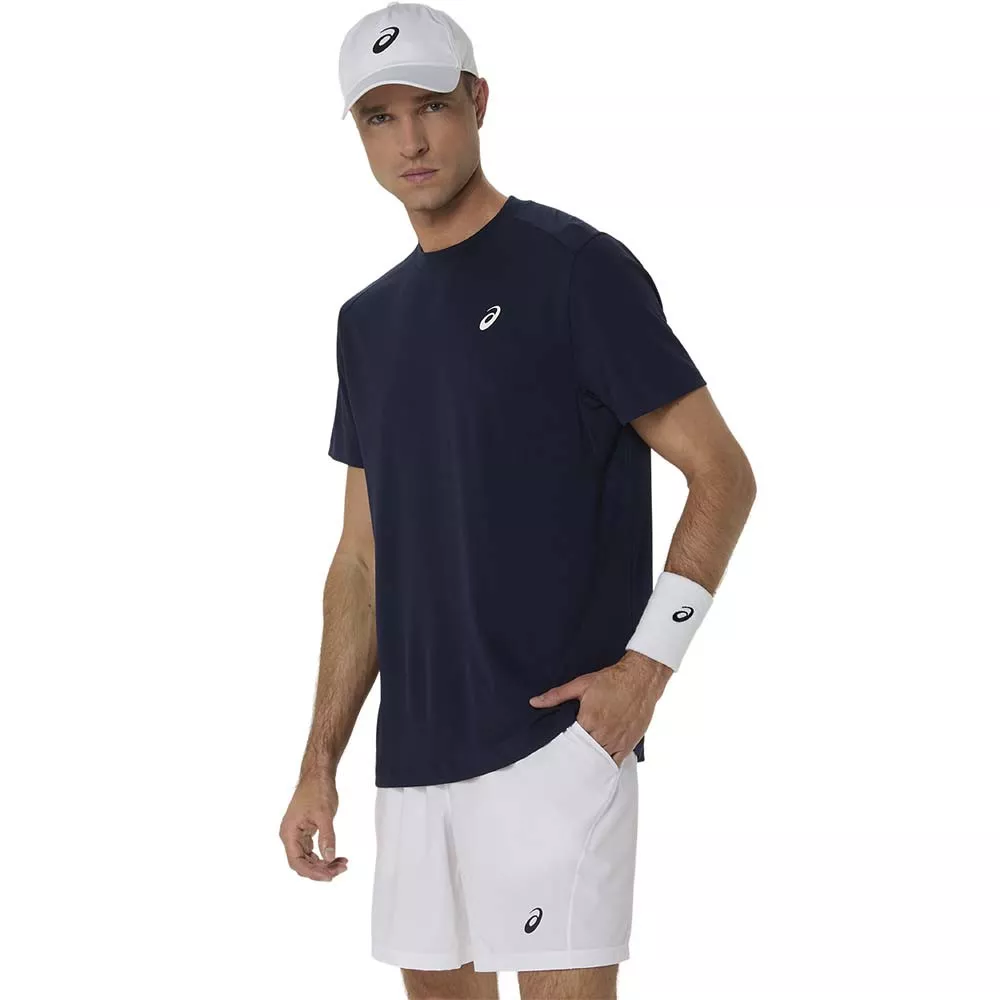 Asics Court T-Shirt Navy Blue / Orange