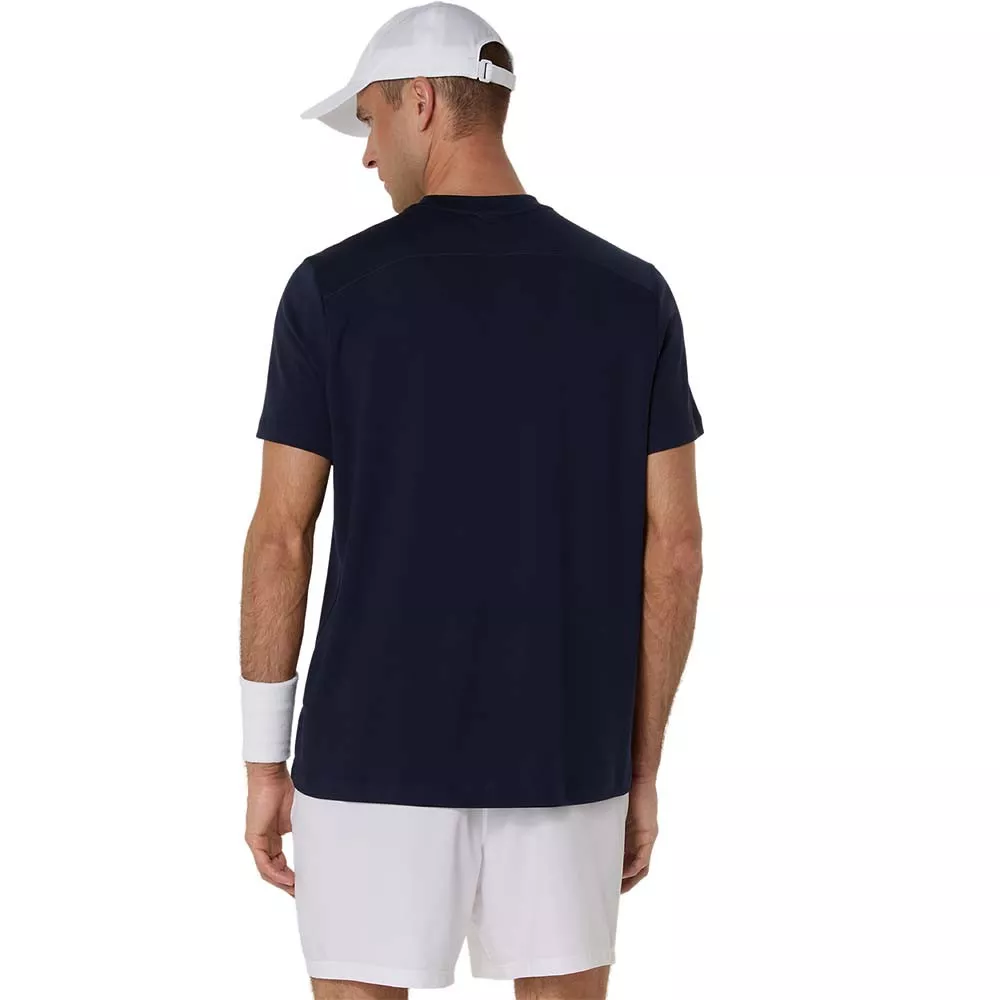 Asics Court T-Shirt Navy Blue / Orange