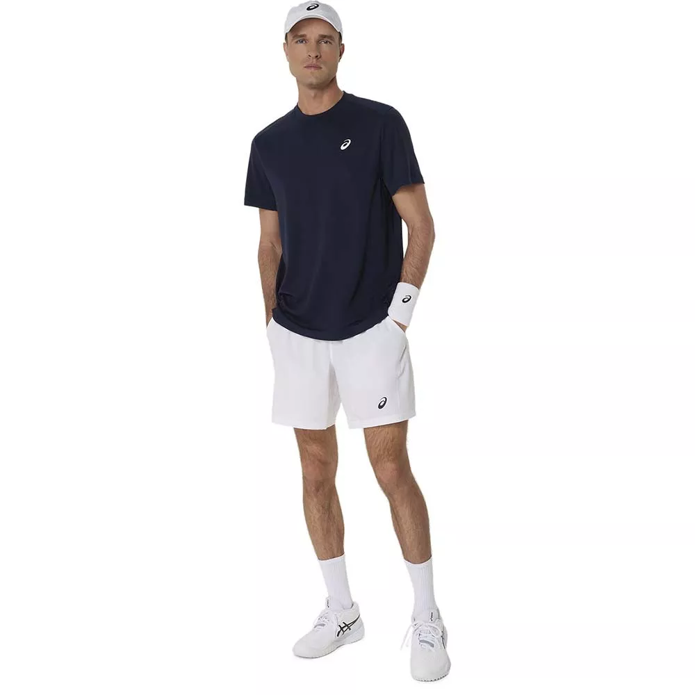 Asics Court T-Shirt Navy Blue / Orange