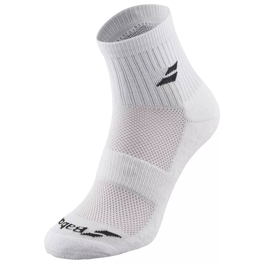 Babolat Quarter 3 Pairs Pack White Socks