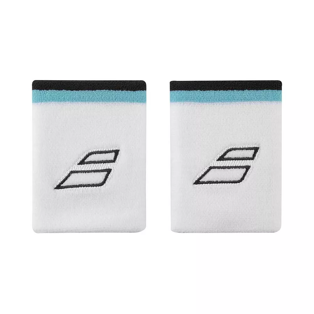 Babolat Terry Jumbo White / Black Wristbands x 2