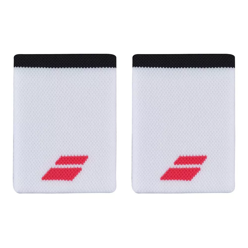 Babolat Jumbo Logo White / Red Wristbands x 2
