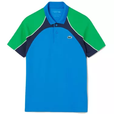 Lacoste Tennis Color-Block Ultra Dry Blue / Green polo