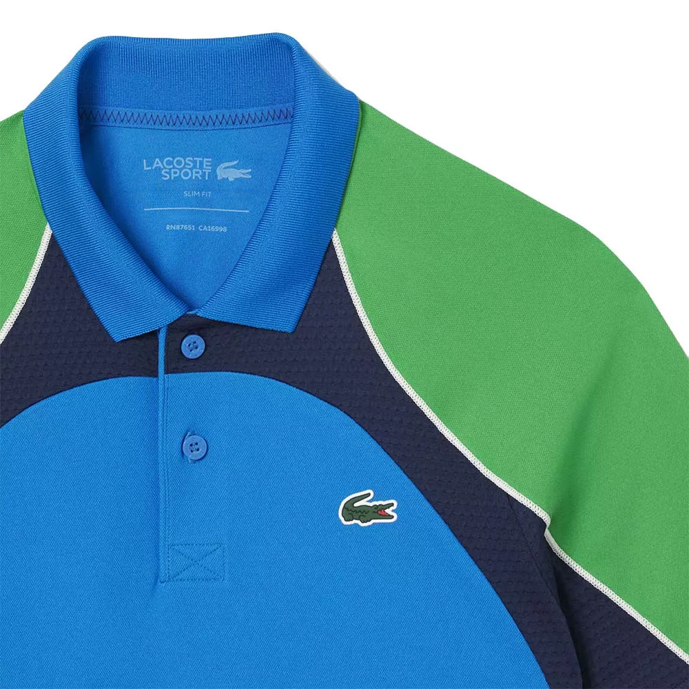 Lacoste Tennis Color-Block Ultra Dry Blue / Green polo