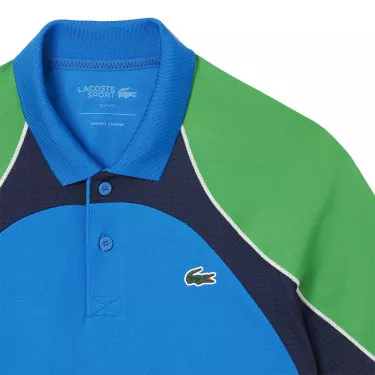 Lacoste Tennis Color-Block Ultra Dry Blue / Green polo