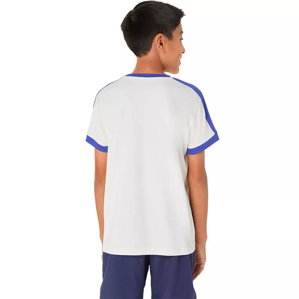 Asics Boy's Cream / Blue T-Shirt