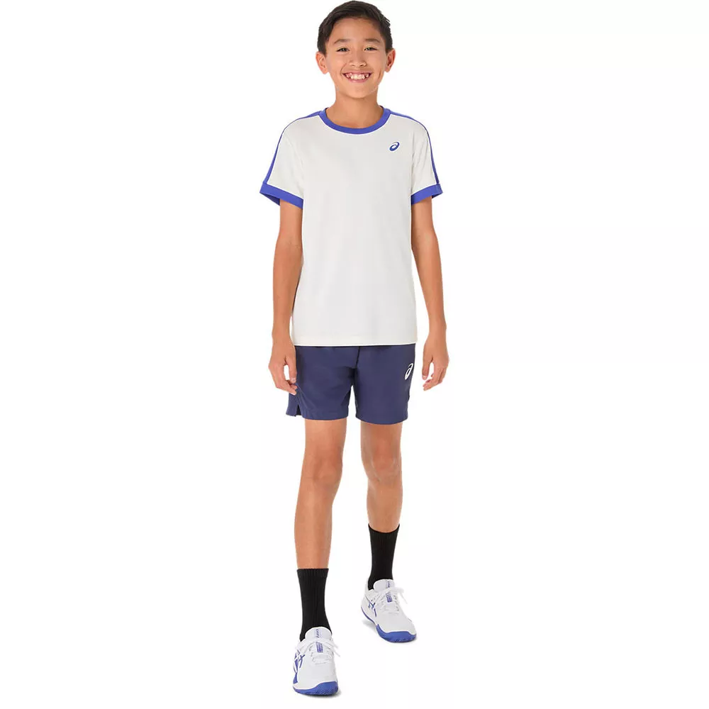 Asics Boy's Cream / Blue T-Shirt