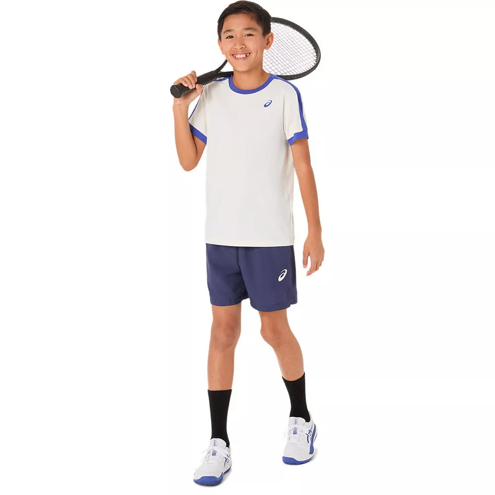 Asics Boy's Cream / Blue T-Shirt