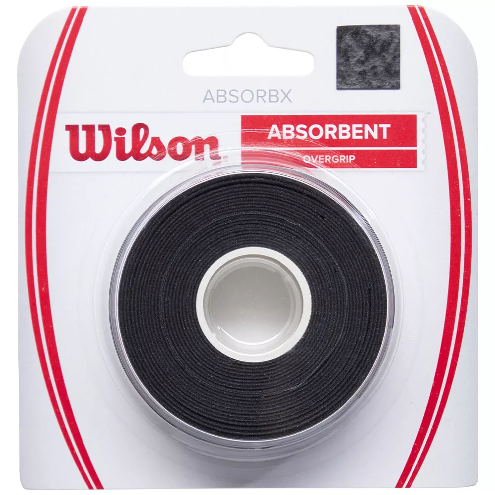 Wilson AbsorbX Padel Overgrip Black x 3 overgrips