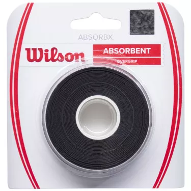 Wilson AbsorbX Padel Overgrip Black x 3 overgrips