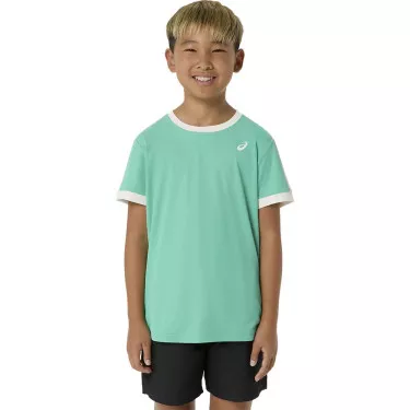 Asics Boy's Cream / Blue T-Shirt