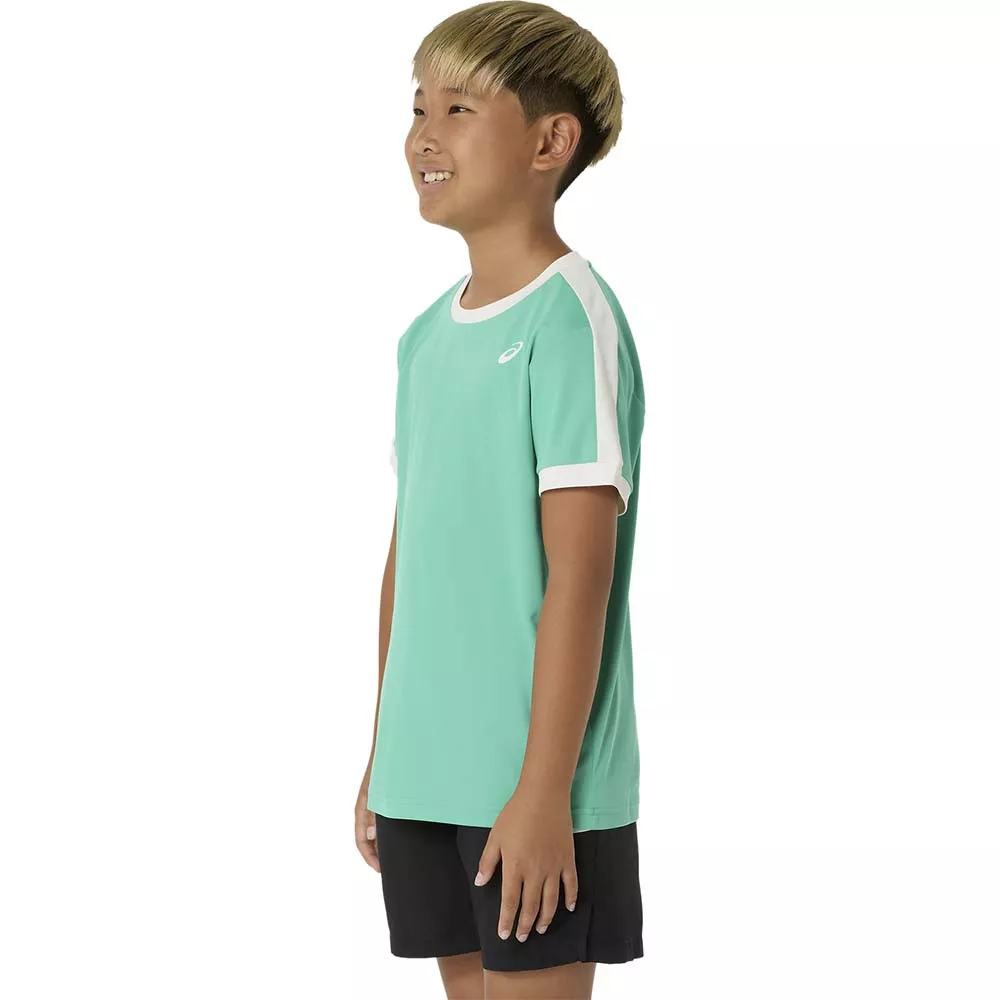 Asics Boy's Cream / Blue T-Shirt
