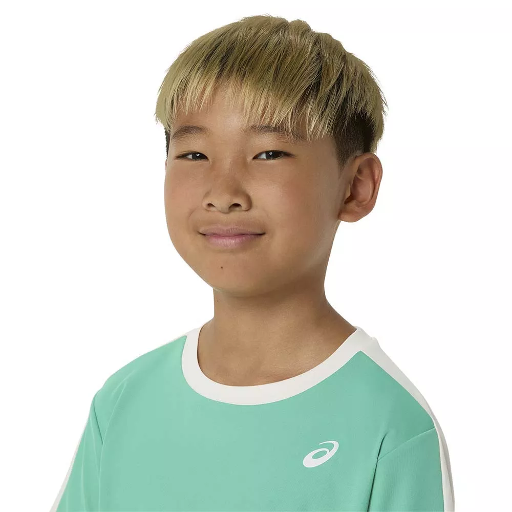 Asics Boy's Cream / Blue T-Shirt