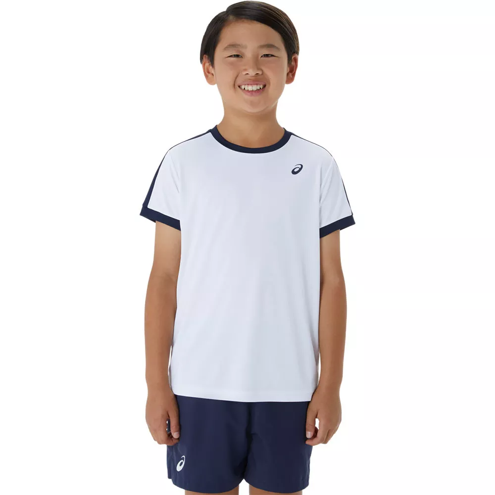 Asics Boy's Cream / Blue T-Shirt