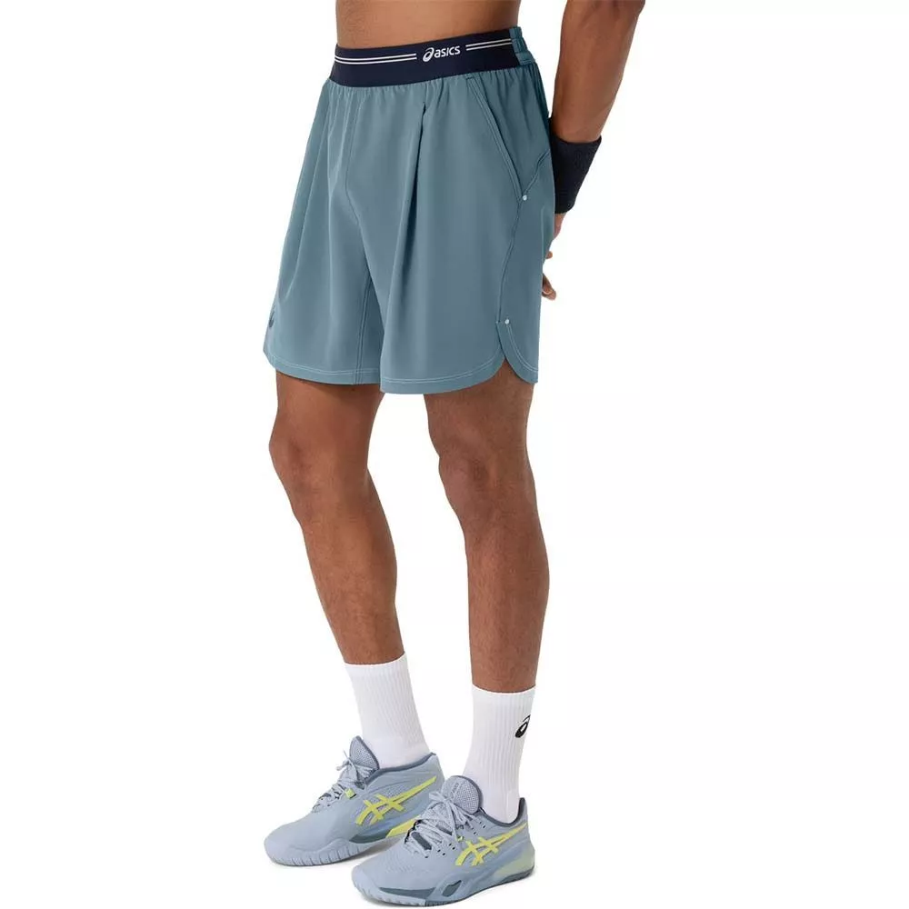 Asics Game 7-Inch Tennis Shorts - Ironclad Blue/Grey