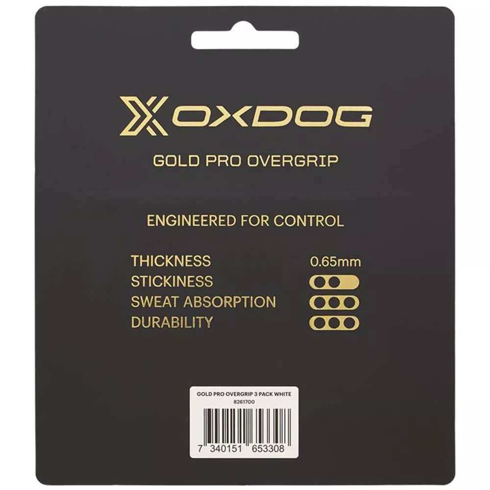 Oxdog Gold Pro Overgrips White x 3