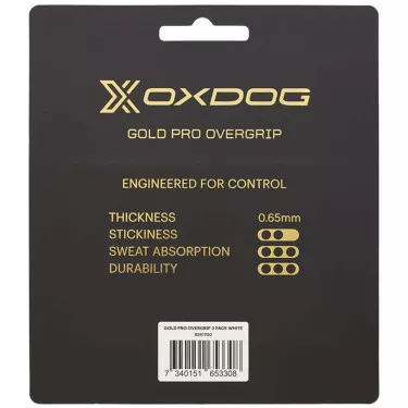 Oxdog Gold Pro Overgrips White x 3