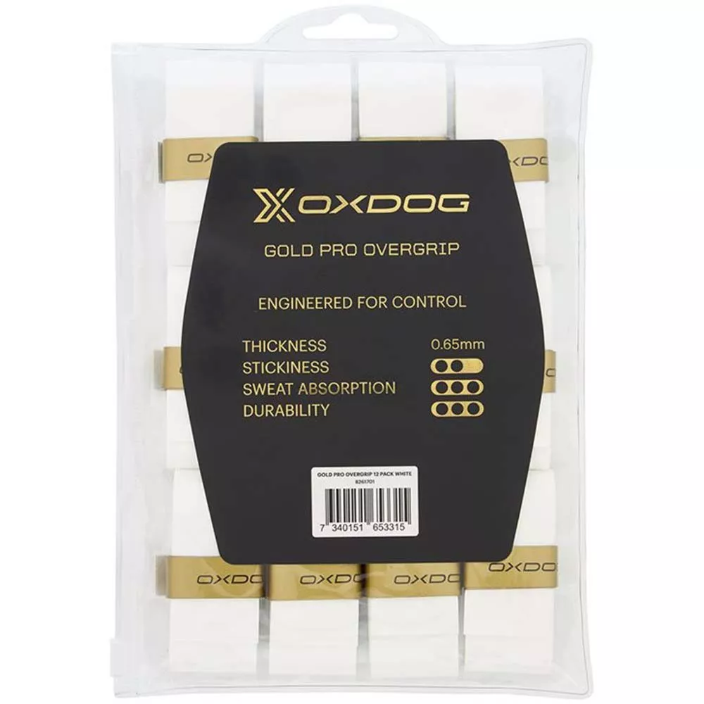Oxdog Gold Pro White Overgrips x 12